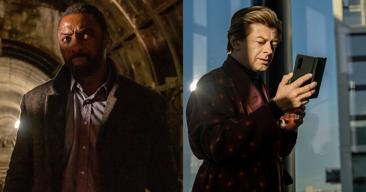 Idris Elba as Luther and Andy Serkis in Luther The Fallen Sun