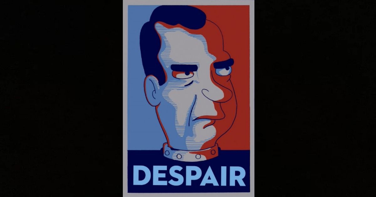 Despair and the head of Nixon in Futurama