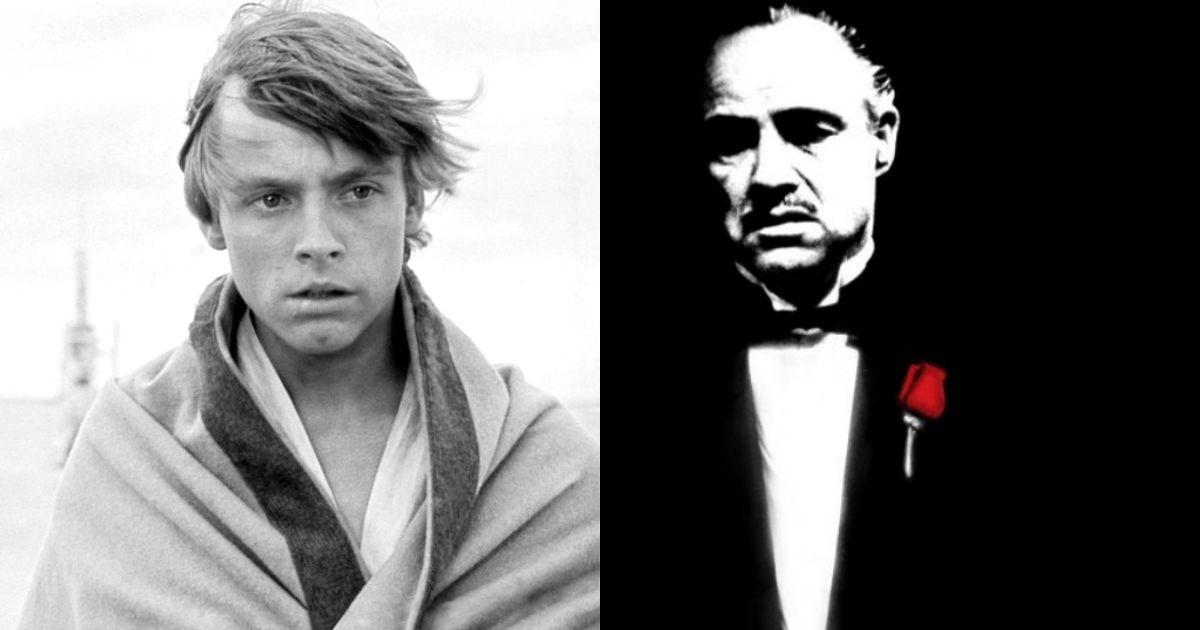Luke Skywalker in Star Wars and Marlon Brando in The Godfather