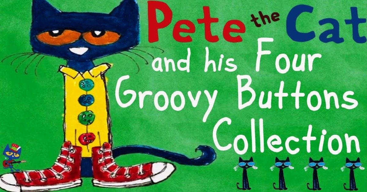 Book cover of Pete the Cat and his four adorable buttons