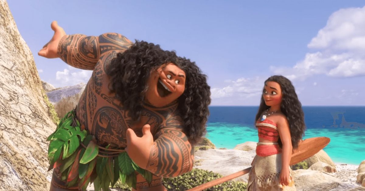 Moana and Maui in Disney's 2016 animated film