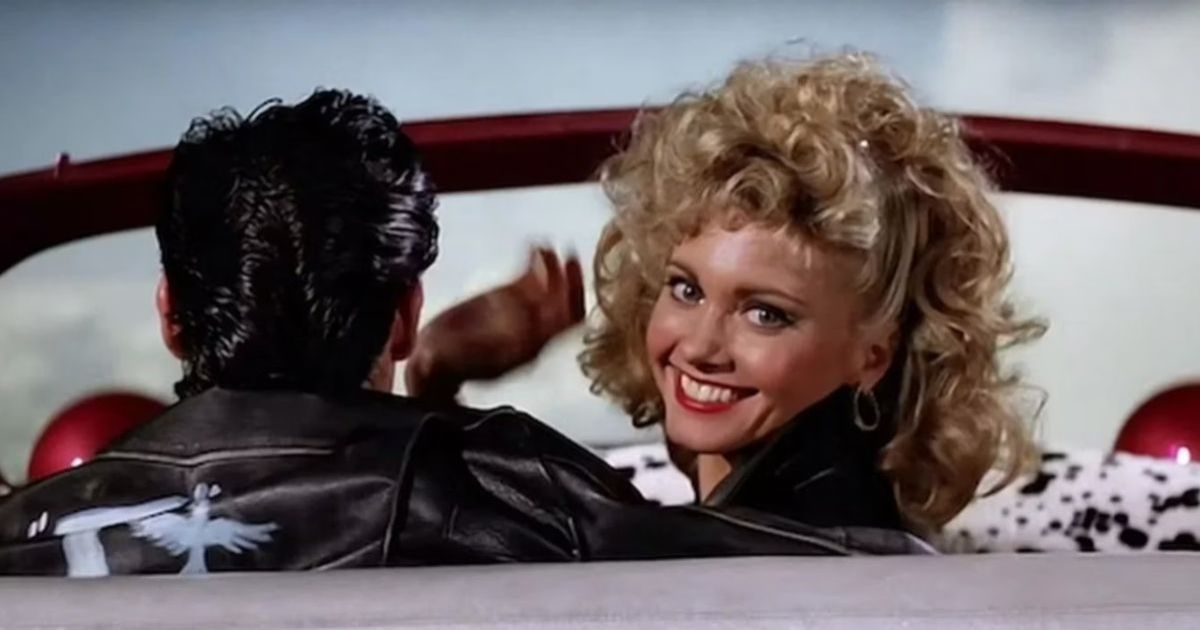 Olivia Newton-John flies in a car in the film Grease