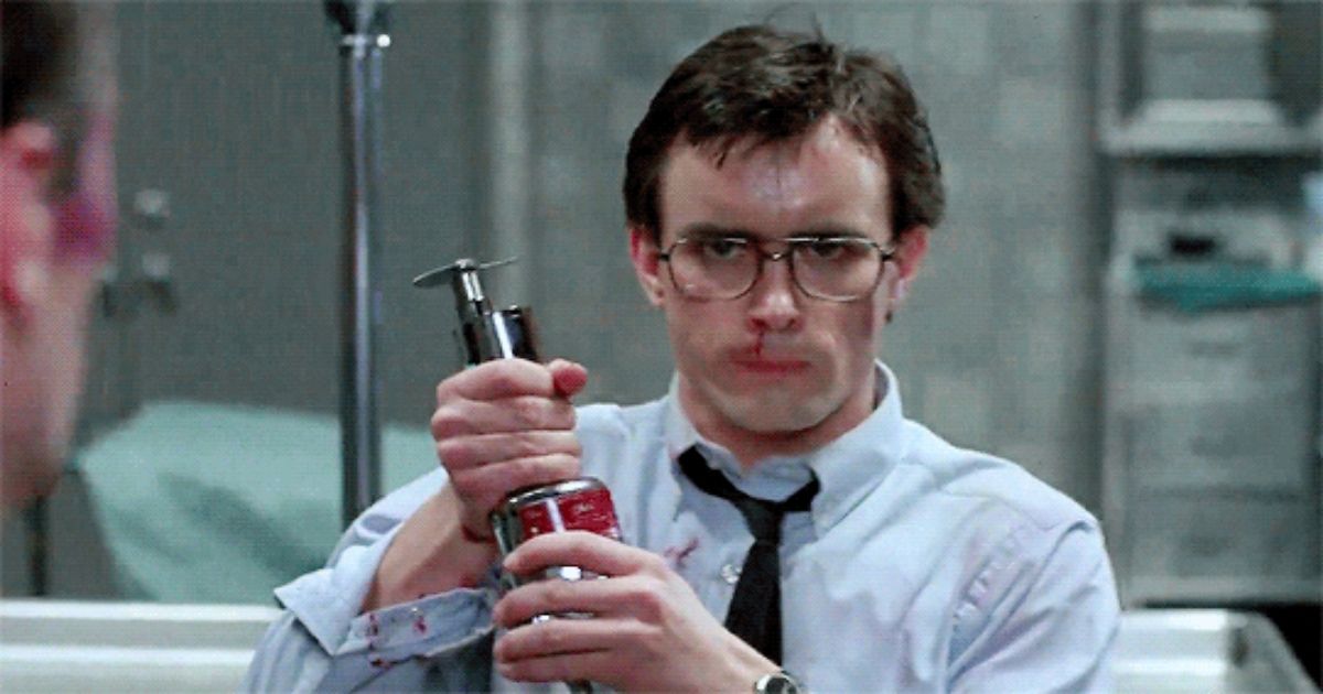 Jeffrey Combs as Herbert West in Re-Animator