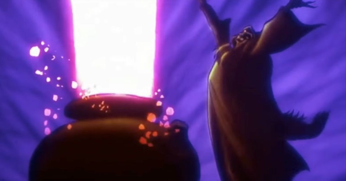 the black cauldron horned king purple magic