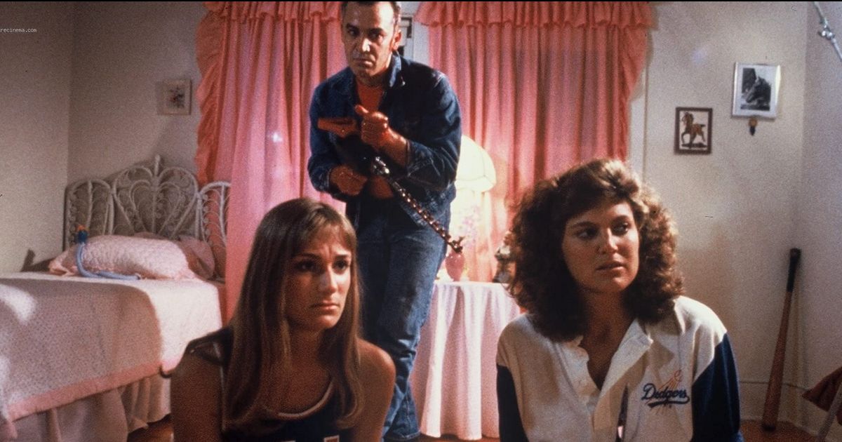 A man will a drill creeping up in The Slumber Party Massacre (1982)