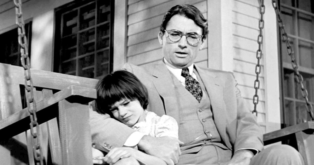 Gregory Peck and Mary Badham in To Kill a Mockingbird.