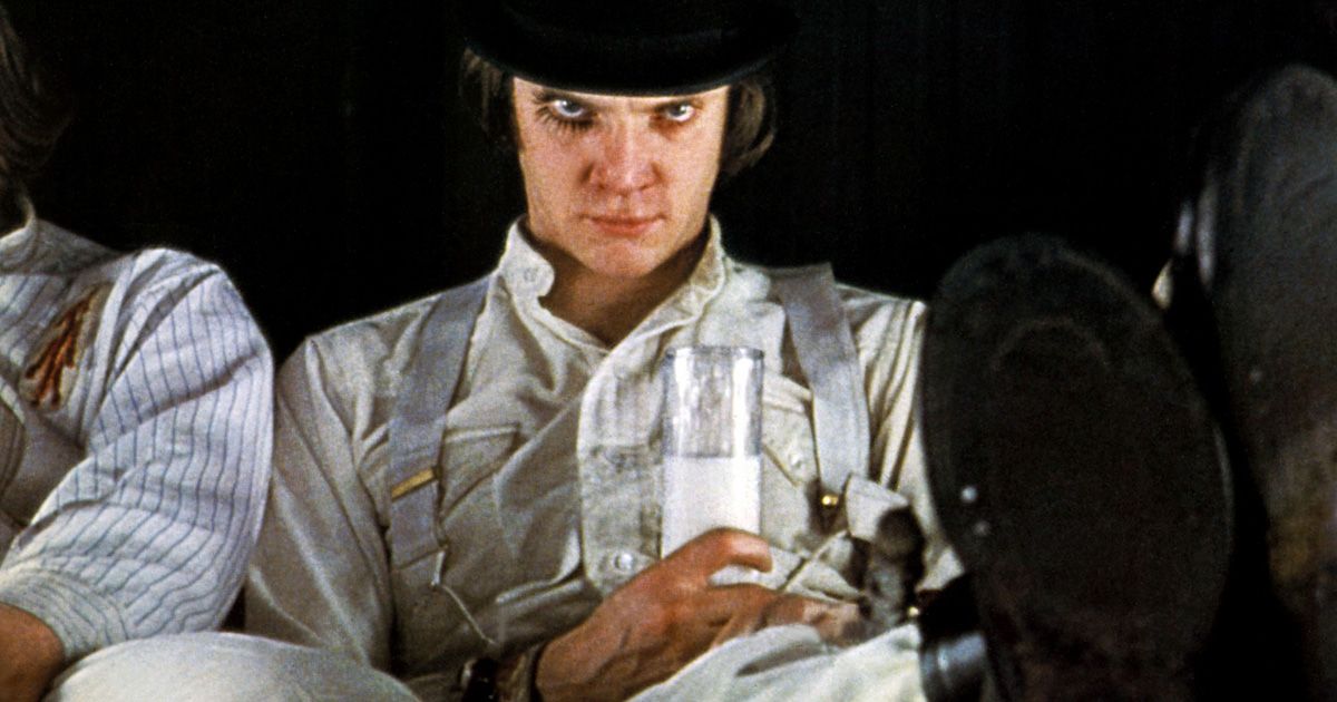 Malcolm McDowell as Alex DeLarge in A Clockwork Orange