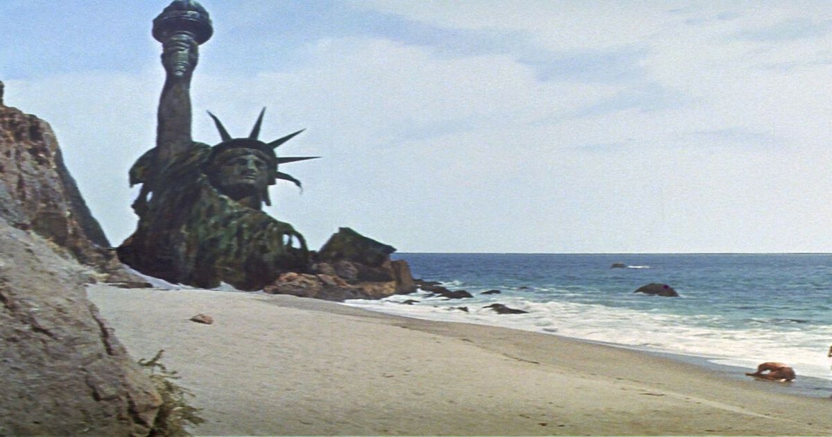 A scene from Planet of the Apes