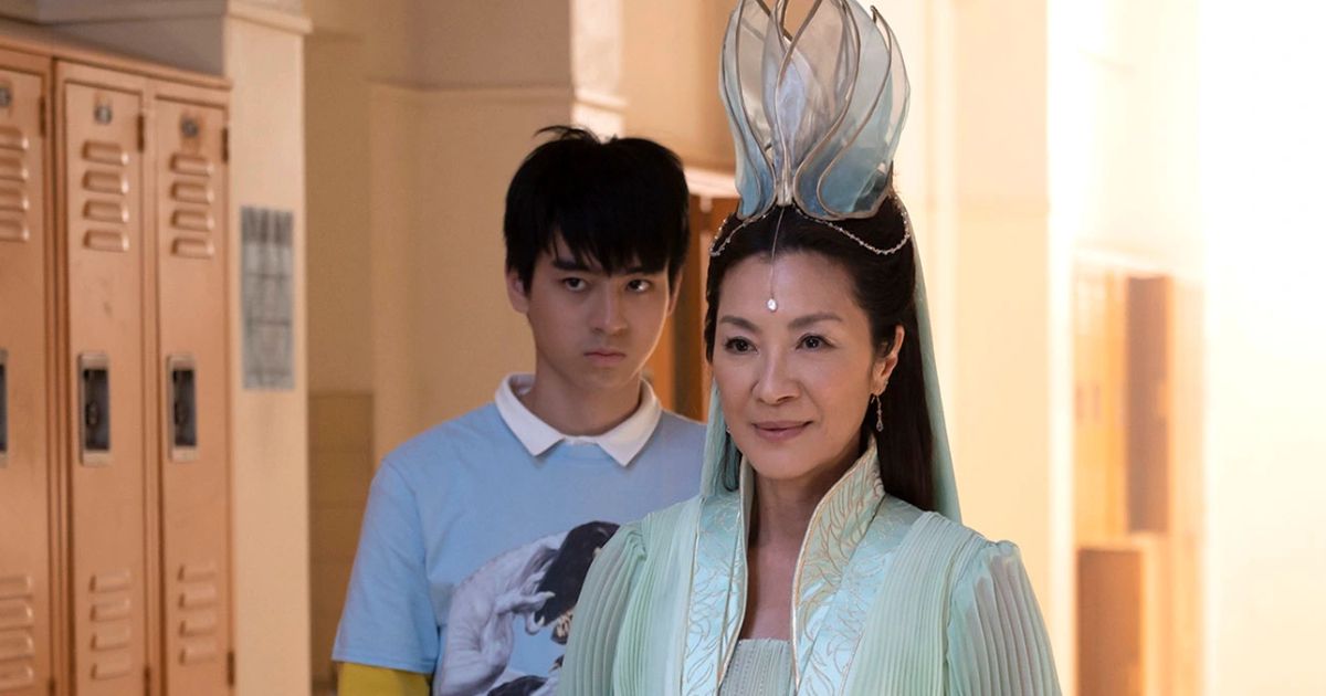 Ben Wang and Michelle Yeoh in American Born Chinese