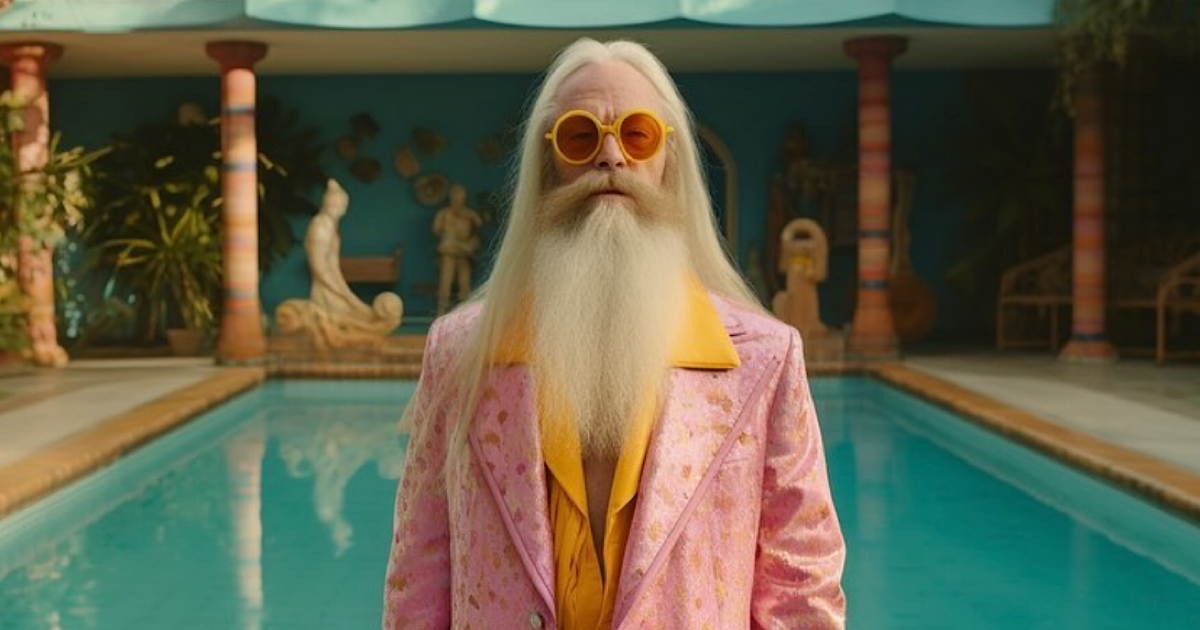 Dumbledore imagined as a Wes Anderson character