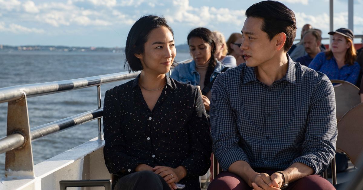 Greta Lee and Teo Yoo in A24's romantic-drama film Past Lives