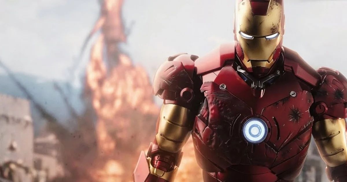 Robert Downey Jr. dans le rôle d'Iron Man dans Iron Man 2008 des studios Marvel