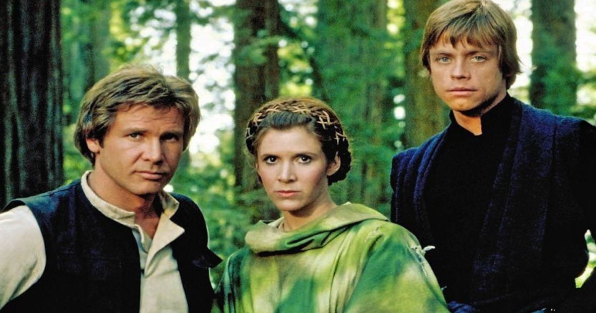Luke Skywalker, Leia Organa e Han Solo em Star Wars: Episódio VI - O Retorno de Jedi