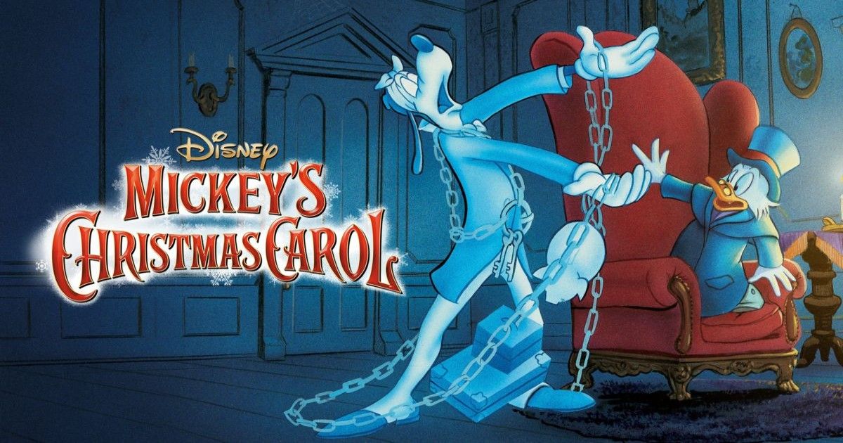 Goofy as one of the ghosts talking with Donald Duck in Mickey's Christmas Carol.