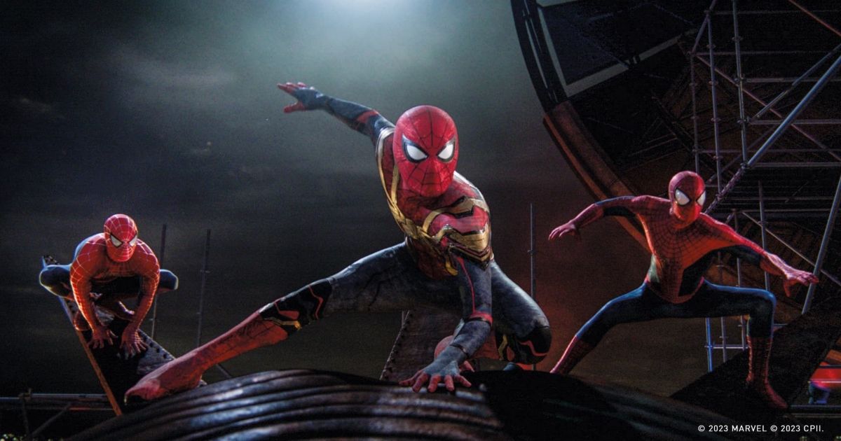 Tobey Maguire, Tom Holland and Andrew Garfield in Spider-Man: No Way Home