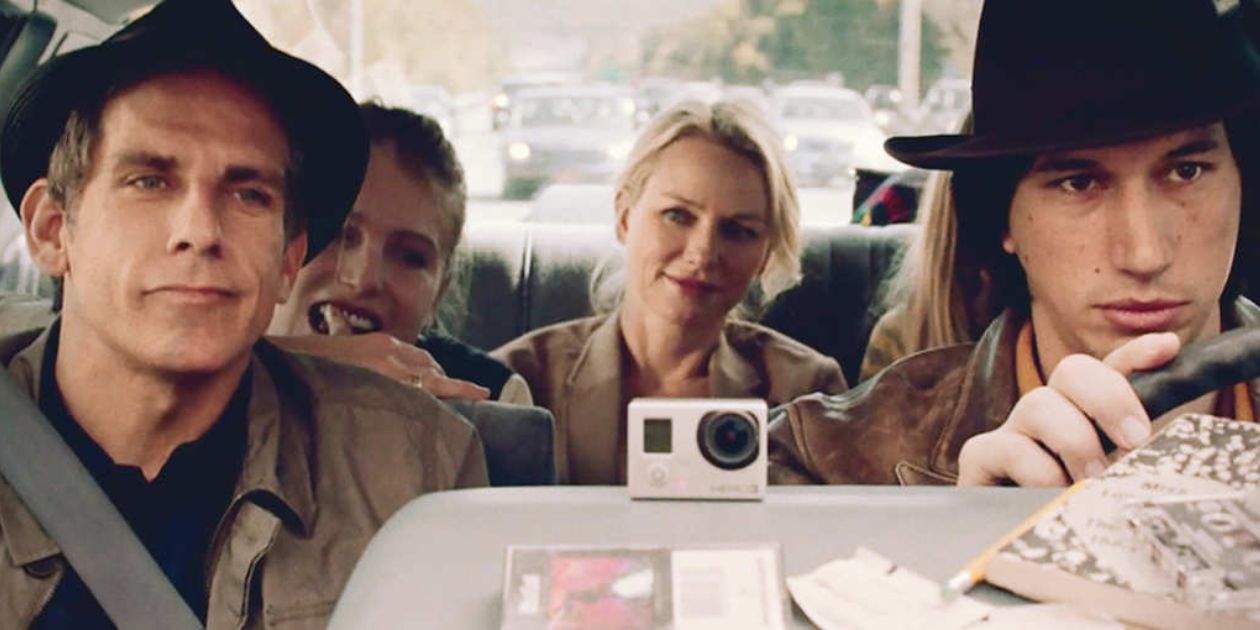 Ben Stiller, Adam Driver, Naomi Watts, and Amanda Seyfried inside a car in While We're Young