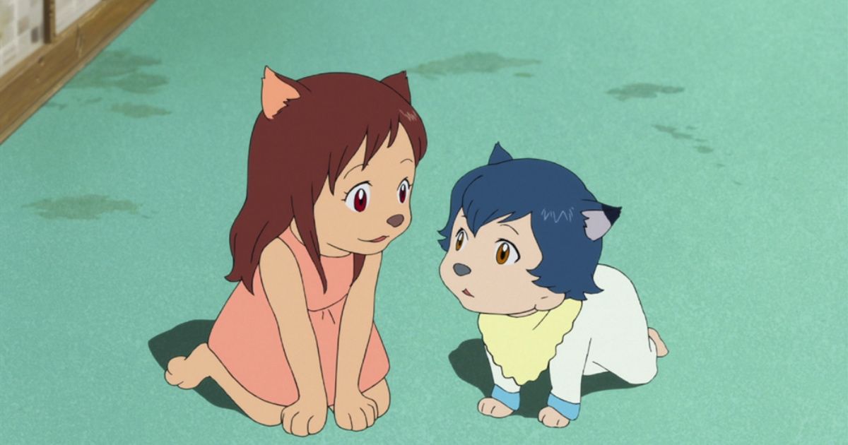 Yuki and Ame in Wolf Children.
