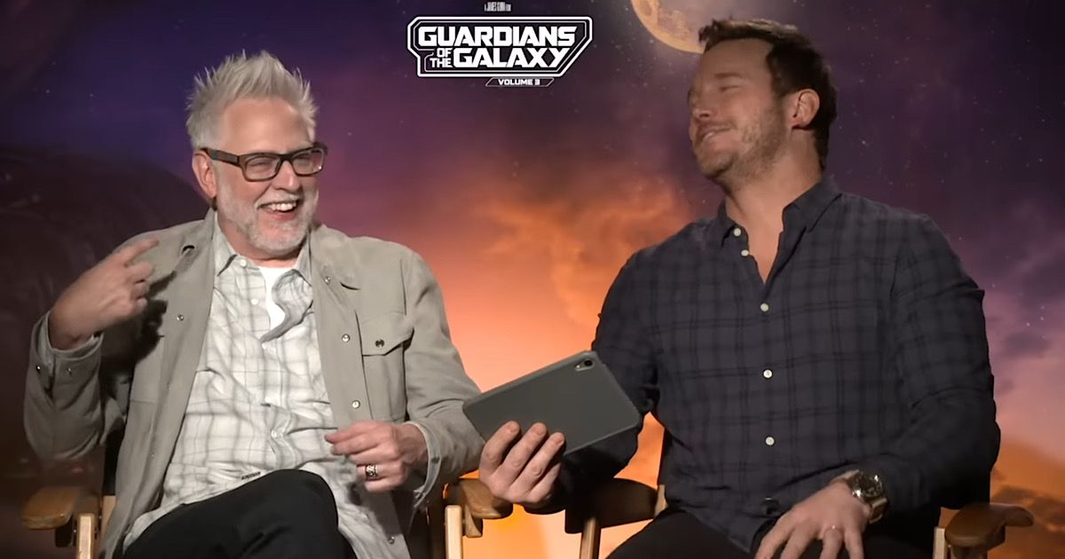 James Gunn and Chris Pratt laughing