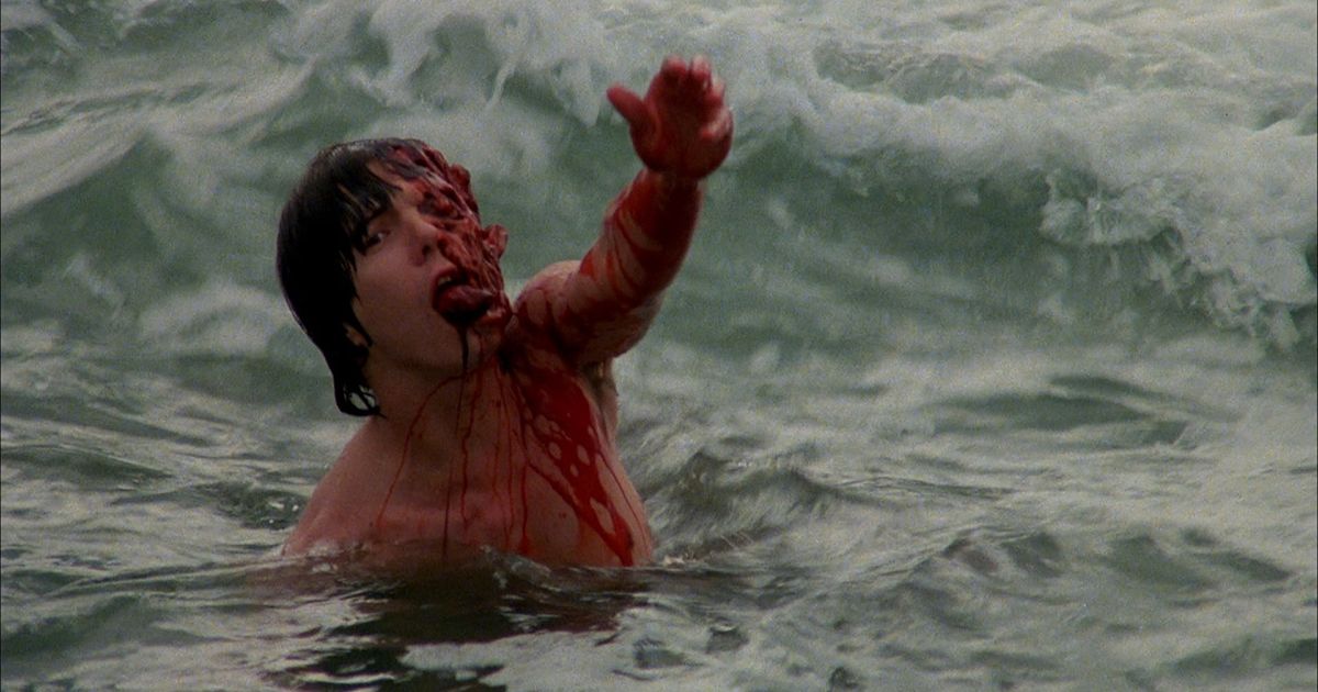 A man dying in Humanoids from the Deep