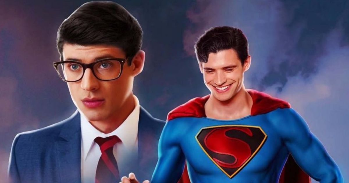 David Corenswet como Superman e Clark Kent em fan art.