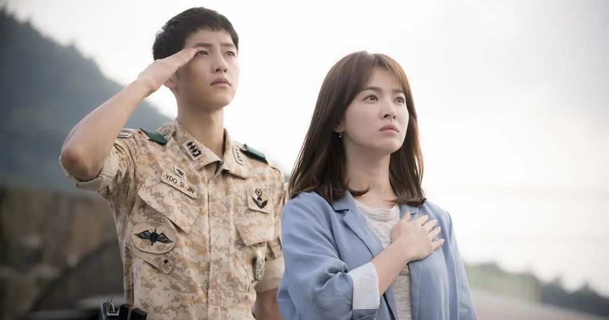 Song Joong-ki as Captain Yoo Si-jin and Song Hye-kyo as Doctor Kang Mo-yeon