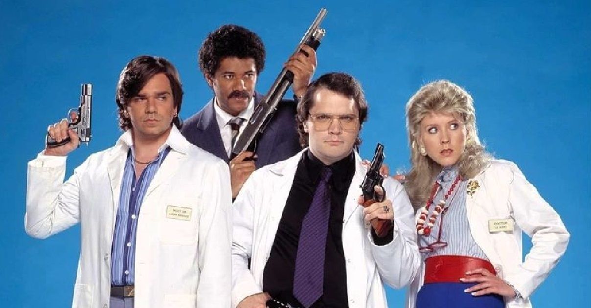 ​​​​​​​Matt Berry, Richard Ayoade, Matthew Holness and Alice Lowe in Garth Marenghi's Darkplace