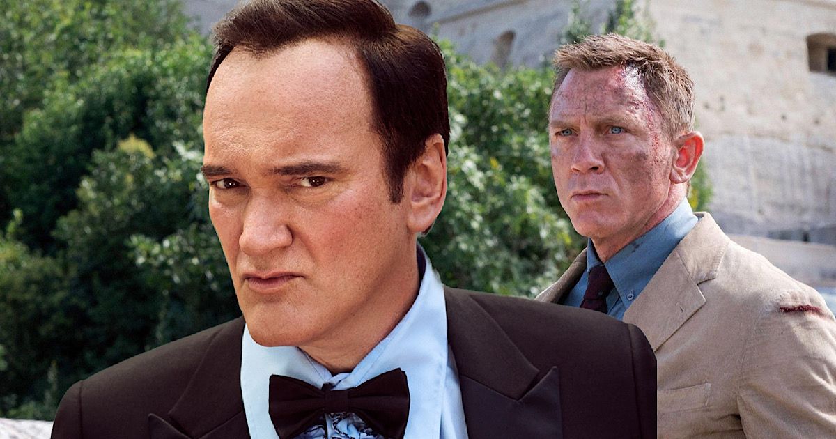Daniel Craig as James Bond with Quentin Tarantino