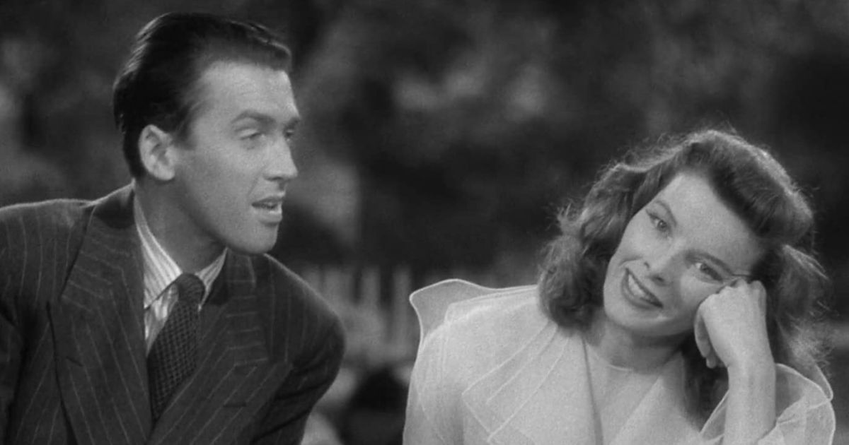 Katharine Hepburn e James Stewart em The Philadelphia Story (1940) 