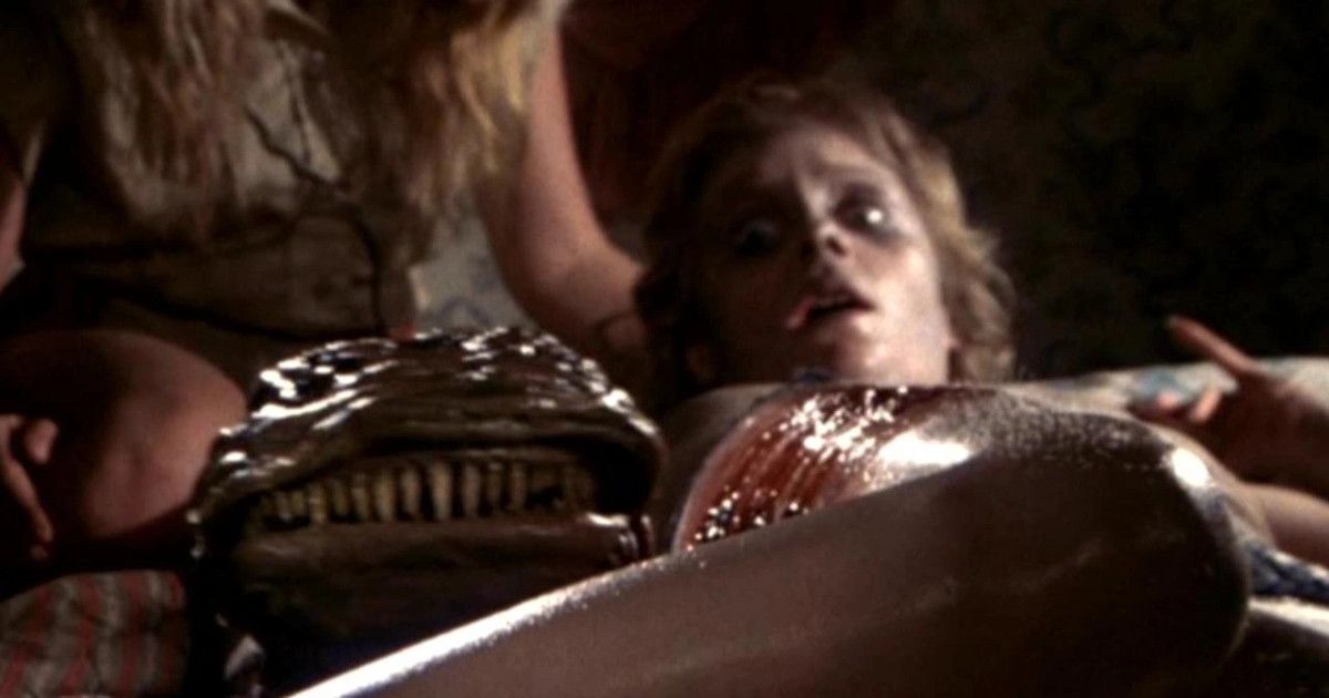A person being attacked by a creature