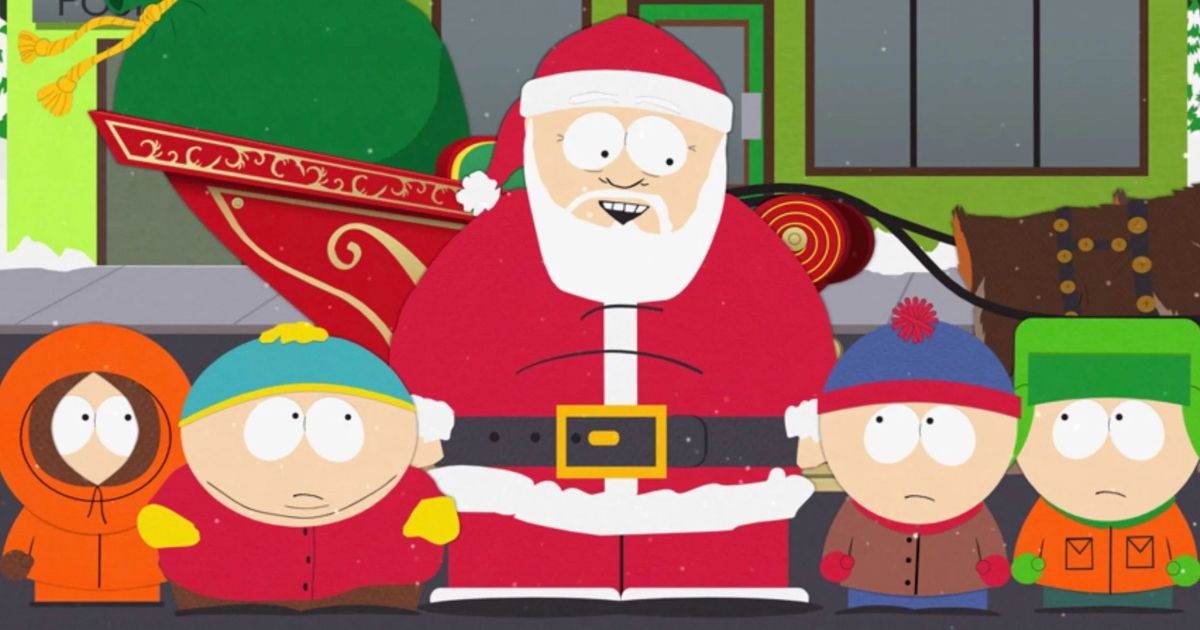 Santa with the South Park Kids