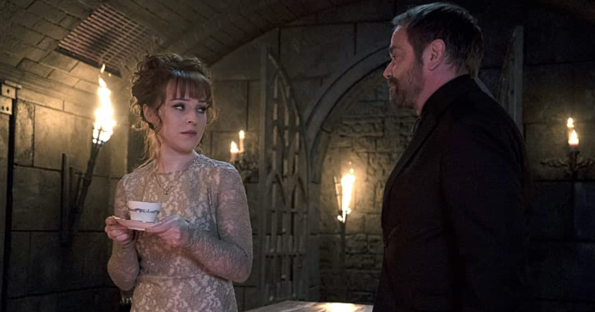 Ruth Connell & Mark Sheppard in Supernatural