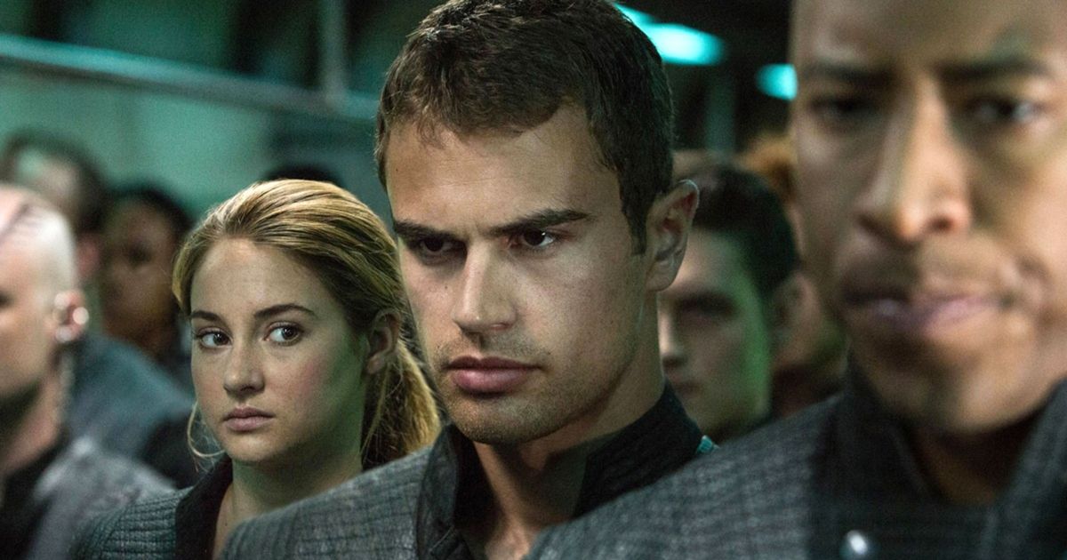 Shailene Woodley as Tris and Theo James as Four in Divergent