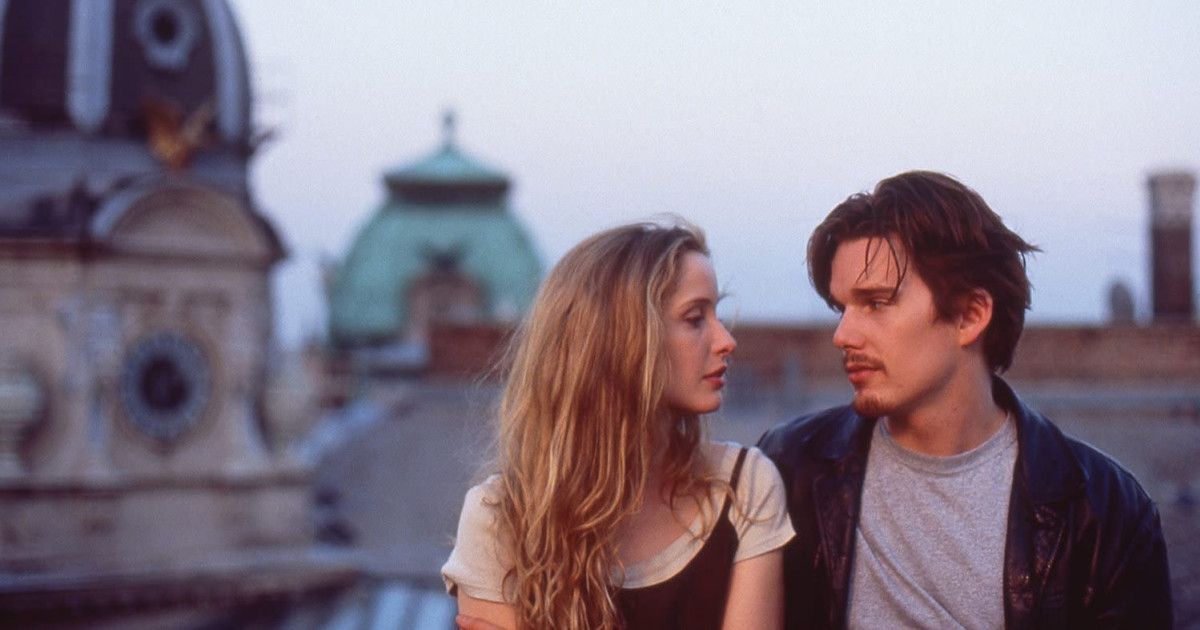 Julie Delpy e Ethan Hawke em Antes do Amanhecer