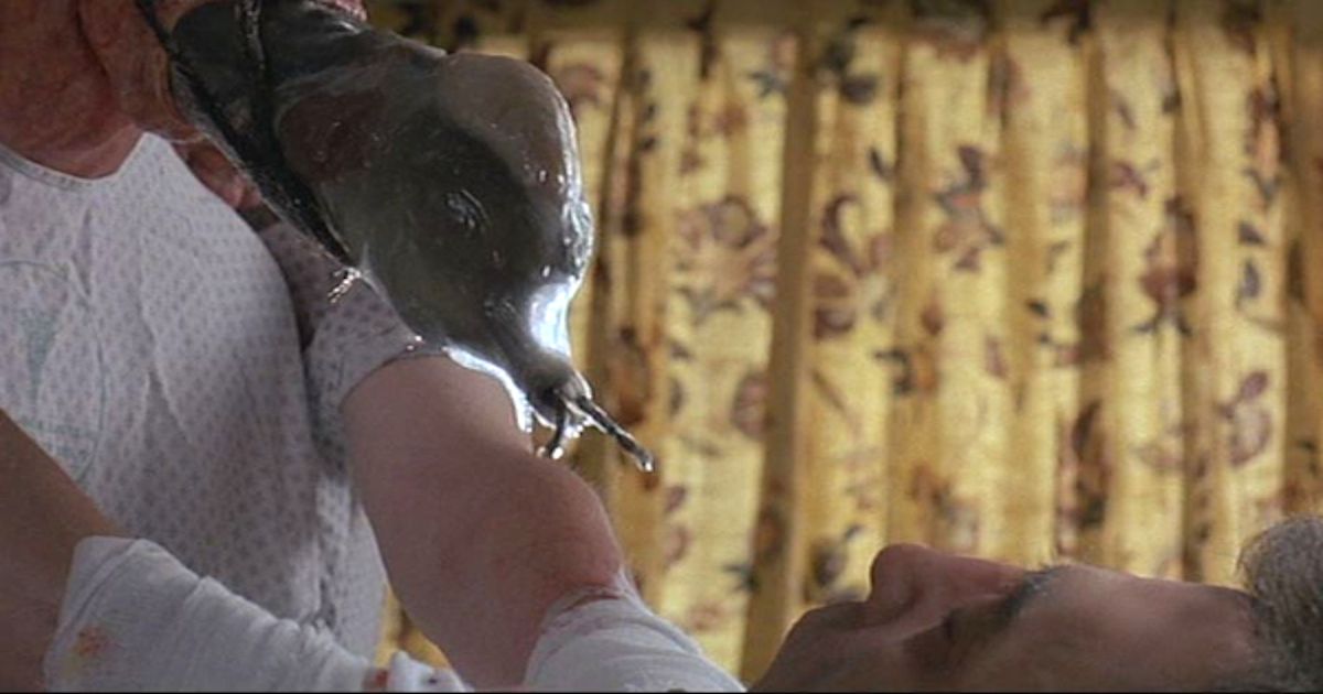 A creature coming out of a persons mouth