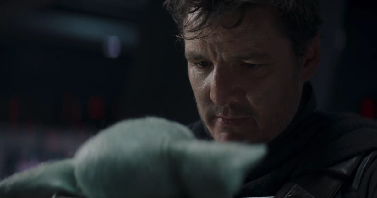 Pedro Pascal as Din Djarin without his helmet in The Mandalorian Season Two