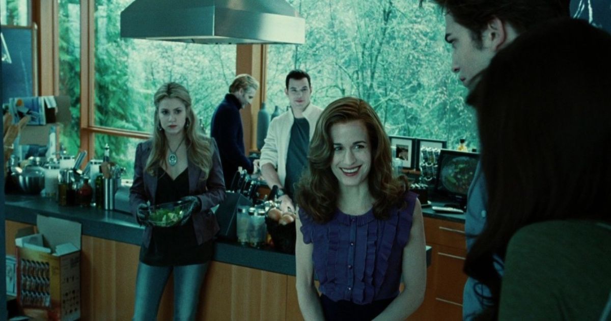 The Cullen family meets Bella in Twilight (2008).