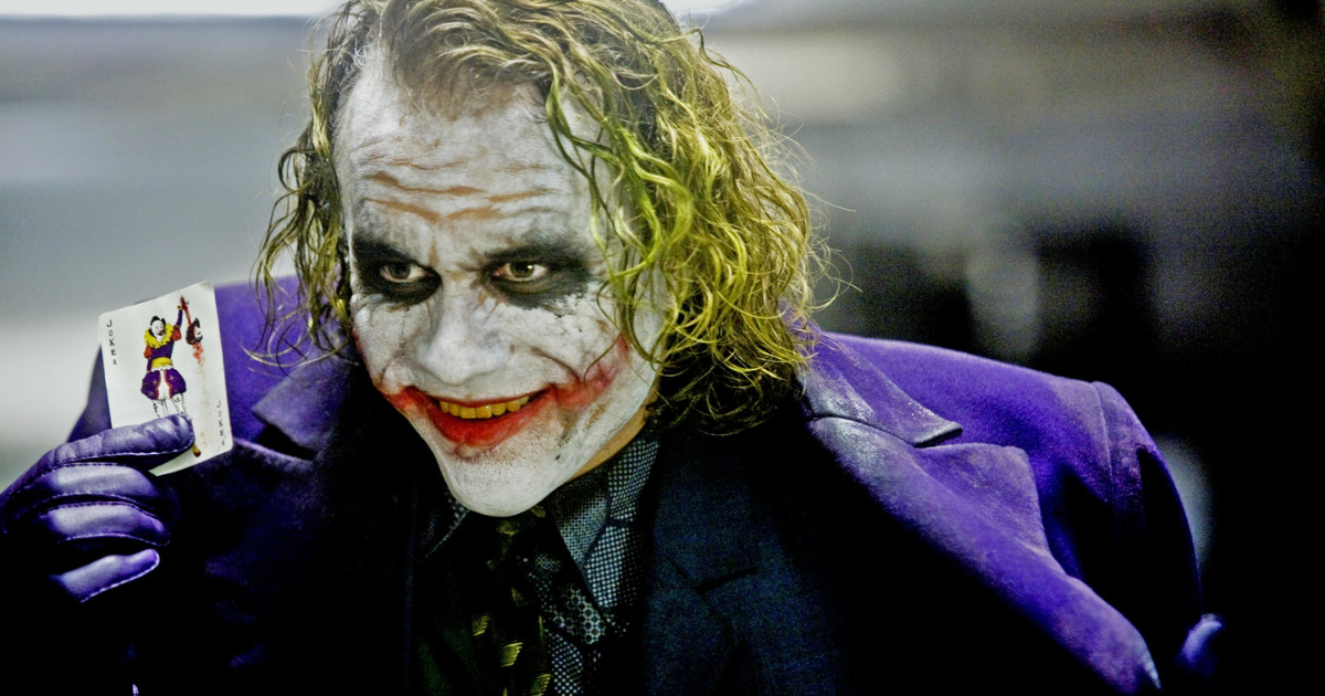 Heath Ledger como Coringa em O Cavaleiro das Trevas