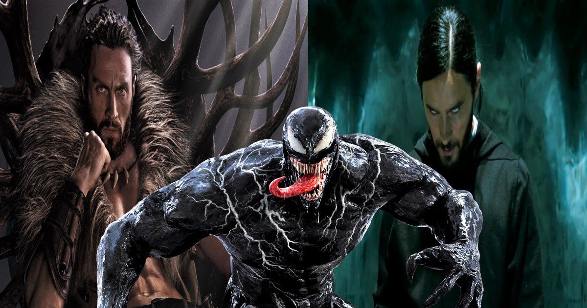 Kraven The Hunter and Morbius standing behind Venom