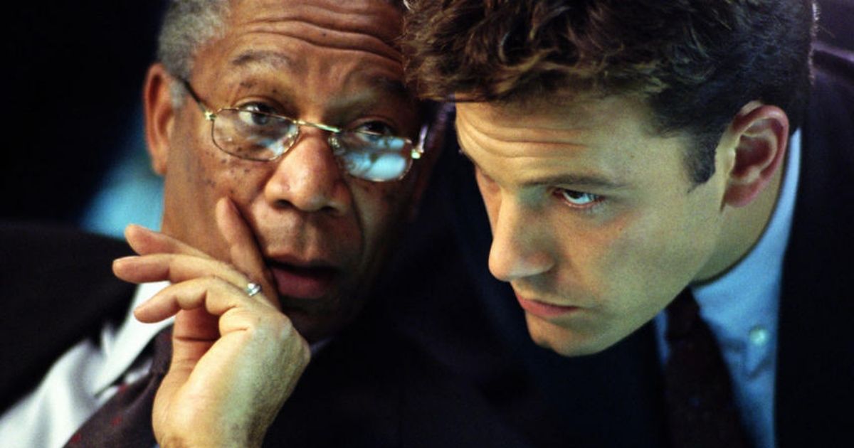 Ben Affleck as Jack Ryan and Morgan Freeman as DCI William Cabot