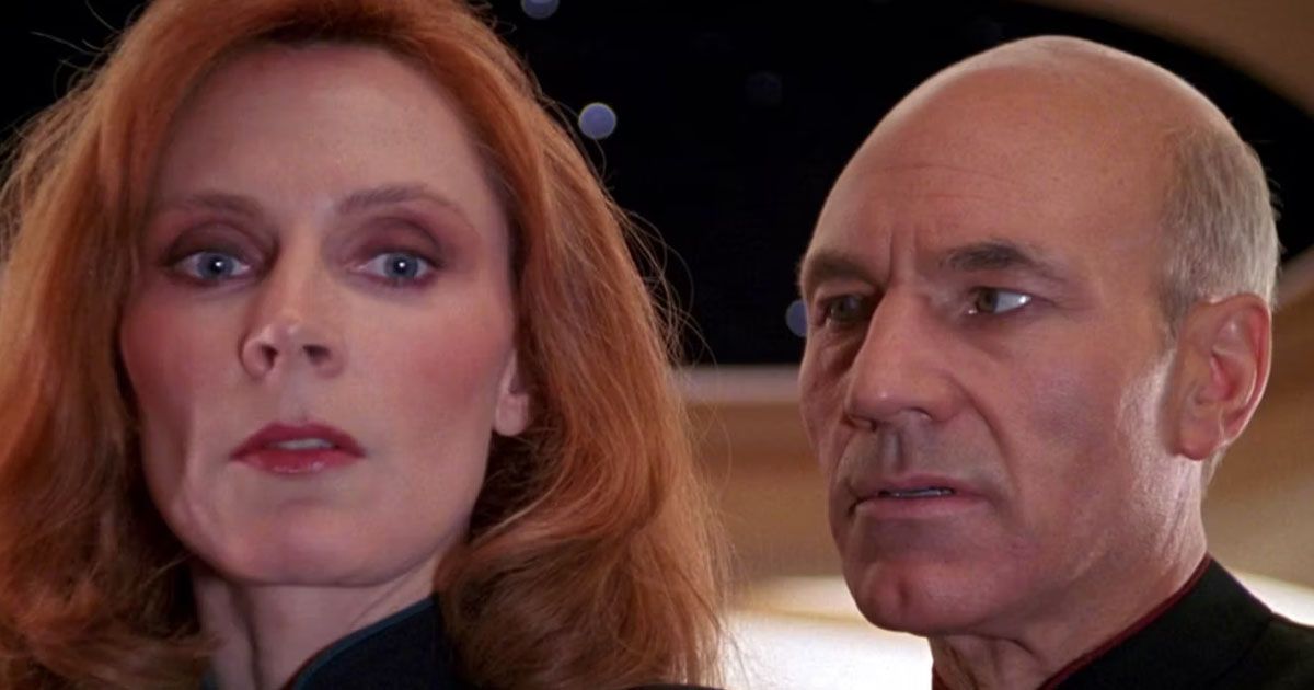 Beverly Crusher and Captain Picard