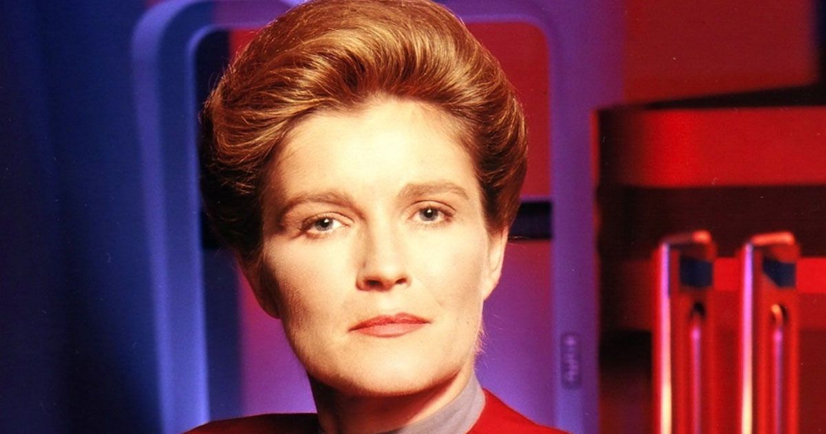 Kate Mulgrew as Star Trek: Voyager's Captain Janeway