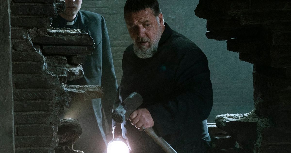 Russell Crowe in scene from The Pope's Exorcist