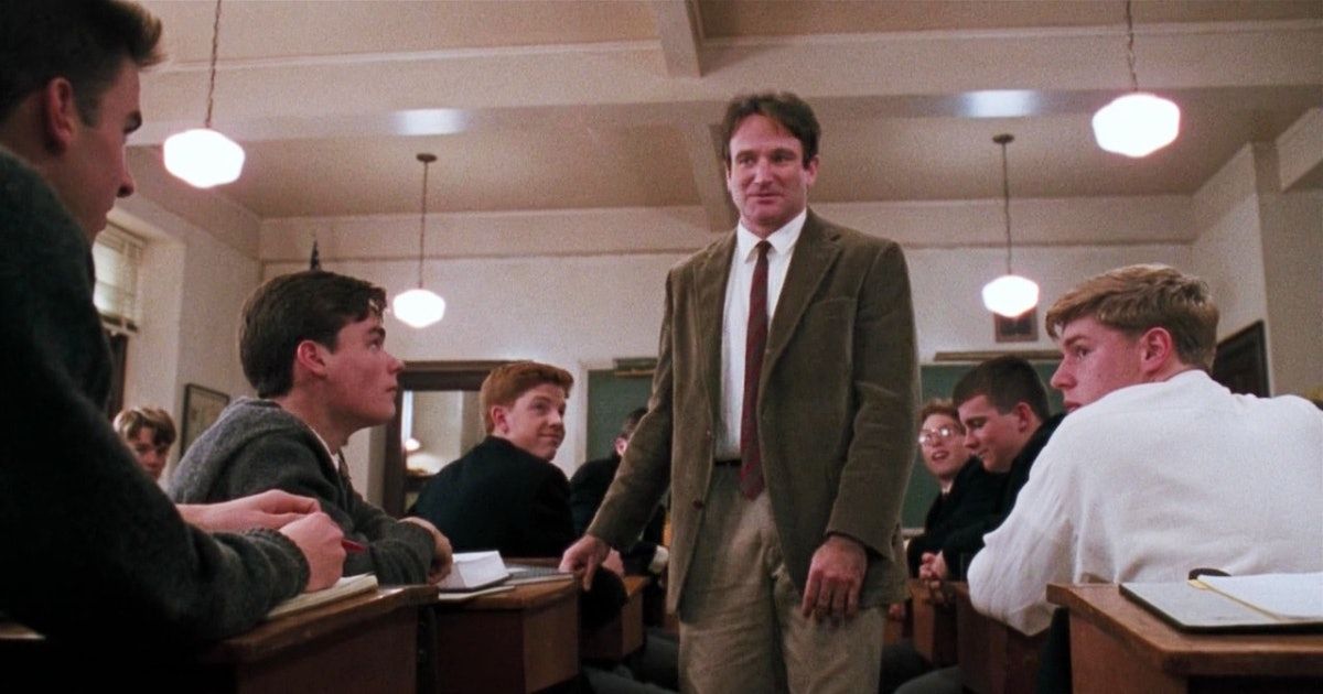 Williams and the cast of Dead Poets Society
