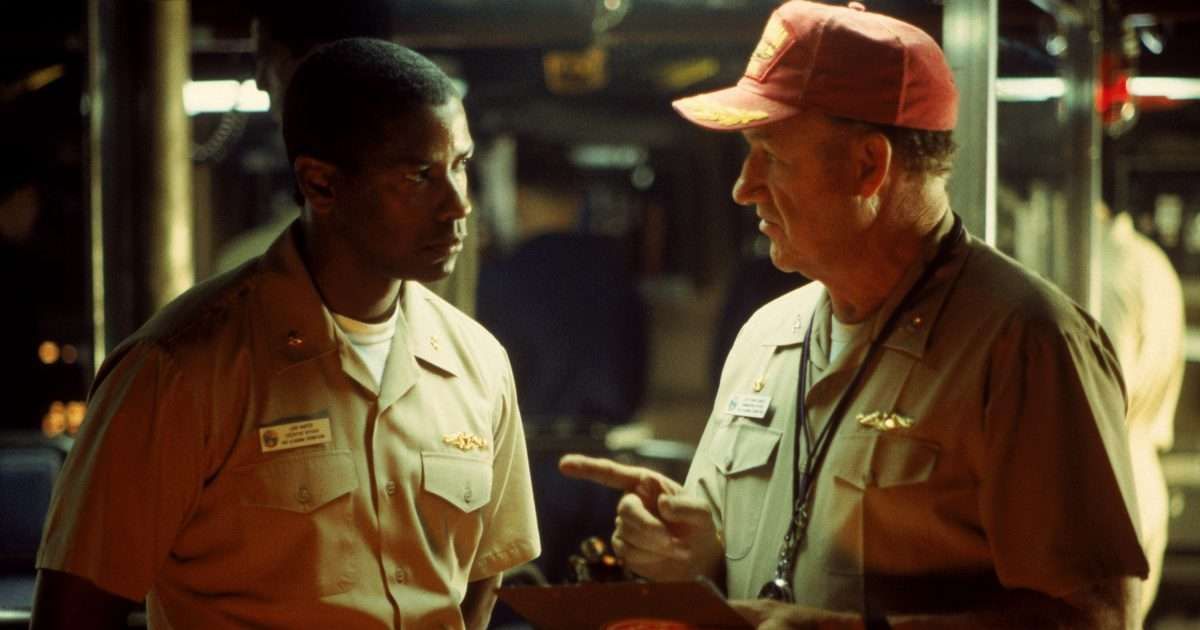 Denzel Washington and Gene Hackman as Ron and Frank in Crimson Tide