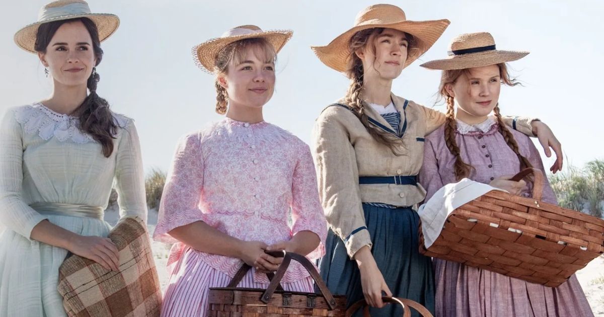 Emma Watson, Florench Push, Saoirse Ronan, and Eliza Scanlen as the March sisters in Little Women