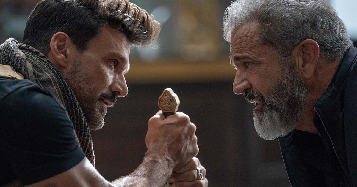 Frank Grillo and Mel Gibon in Boss level