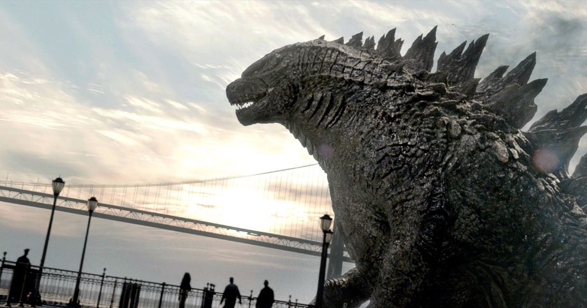 Godzilla se aproxima da orla em Godzilla (2014).