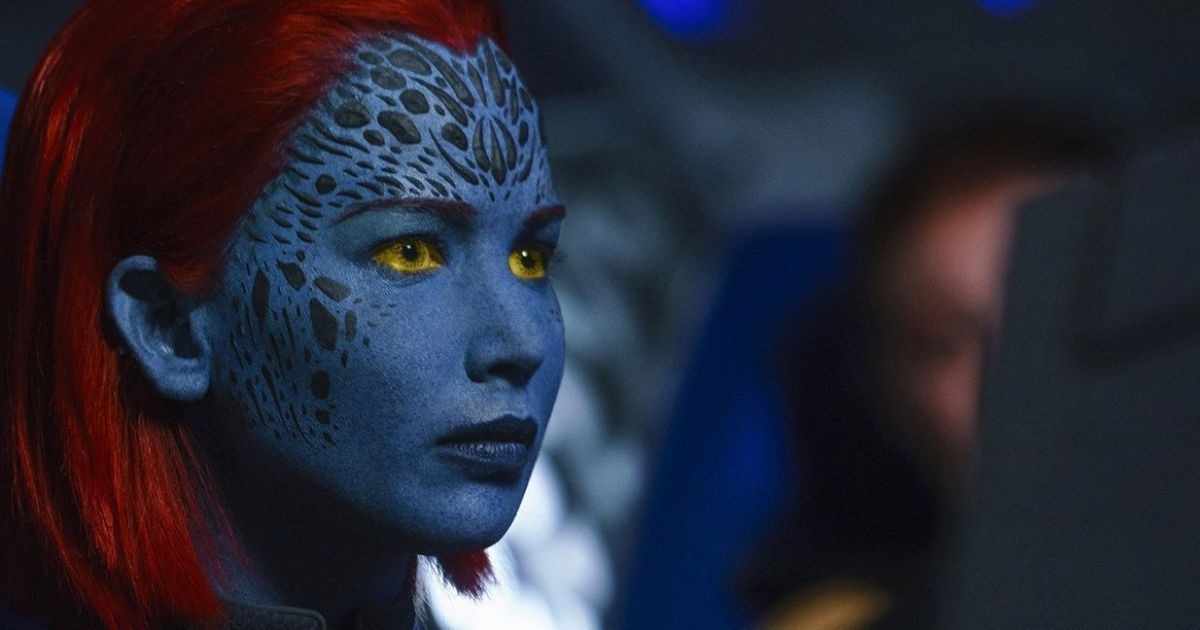 Jennifer Lawrence as the blue Mystique in X-Men