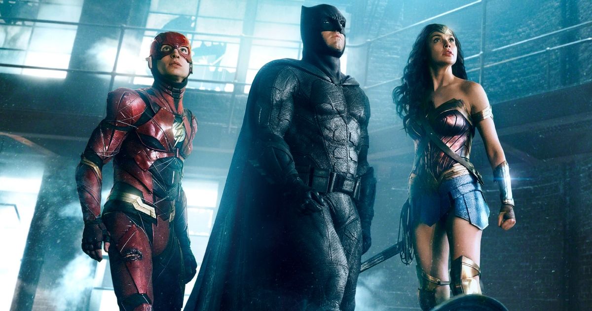 Miller, Affleck, and Gadot in Justice League