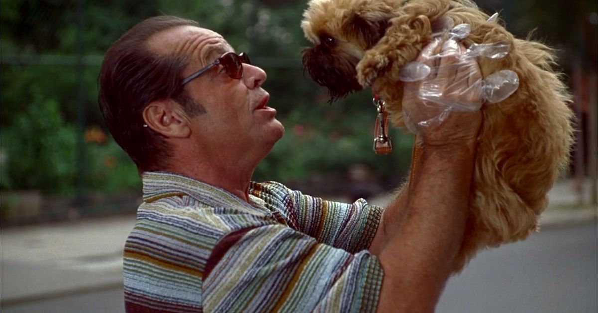Jack Nicholson holding up the dog in As Good As It Gets